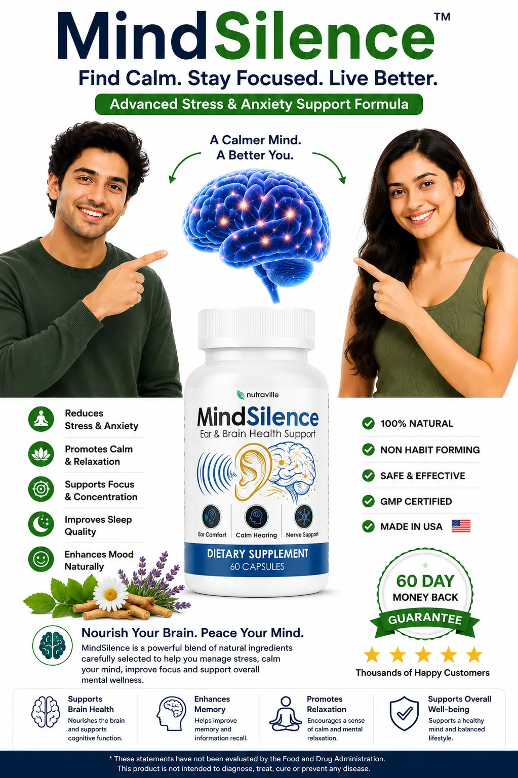 MindSilence Brain Health & Cognitive Wellness Supplement